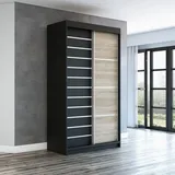 mebloland Schwebetürenschrank Colin 120 x 0 x 0 cm Schwarz