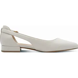 Marco Tozzi Damen Ballerinas weiches Feel Me Fußbett weiches Innenfutter Vegan Spitz, beige (Cream), 39 EU