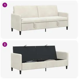 vidaXL Sofa mit Stauraum Creme 192 x 78 x 87 cm Polyester