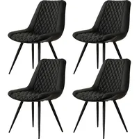 Hti-Living HTI-Living, Esszimmerstuhl Astrid 4er-Set Kunstleder Schwarz