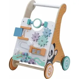 SUN BABY Lauflernwagen aus Holz für Babys ab 1 Jahr, Laufwagen, Holz-Walker, Holzwagen Gehhilfe für Kleinkind - Bunt