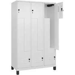 C+P Z-Spind Classic PLUS, Füßen, 6 Abteile, HxBxT 195x120x50cm, Sicherheitsdrehriegel, Verkehrsweiß von PROREGAL