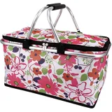 MYXE Picknickkorb Faltbar 30 l Groß Picknickkorb Kühltasche Thermokorb, Starker Aluminiumrahmen, Wasserdicht für Reisen, Einkaufen, Camping