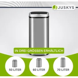 Juskys Automatik Mülleimer mit Sensor - Silber