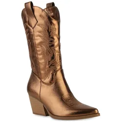 Damen Cowboystiefel in Bronze