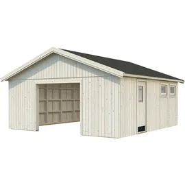 Palmako Einzelgarage Andre 5,57 x 5,76 m beige mit Seitenwand