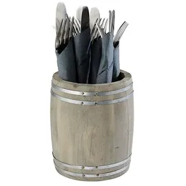 APS Tischfass Country Style Besteckbehälter Ø 11,5 x 14 cm braun