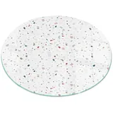 Tulup Glasbodenplatte Rund 70 x 70 x 0,4 cm inkl. Muster Weiß