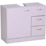 FineBuy Bad Waschbecken Unterschrank 54 x 63 x 30 cm 1 Tür 3 Schubladen weiß