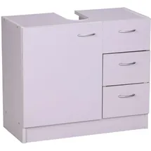 FineBuy Bad Waschbecken Unterschrank 54 x 63 x 30 cm 1 Tür 3 Schubladen weiß