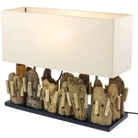 GURU-SHOP Tischlampe Matuba, handgefertigtes Unikat aus.., Naturmaterial, Tre
