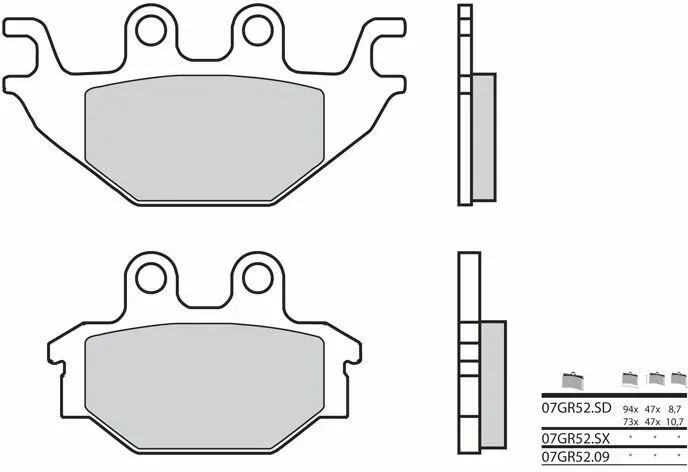 Brembo S.p.A. Wegremblokken koolstofkeramiek - 07GR5209
