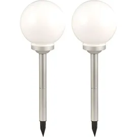ETC Shop 2er Set LED Solarkugel Steckleuchten, H 62 cm