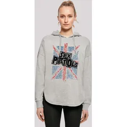 Kapuzenpullover F4NT4STIC "Sex Pistols Anarchy Flag", Damen, Gr. L, grau, Obermaterial: 100% Baumwolle, casual, oversize, Langarm, Pullover, Premium Qualität