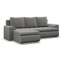 mebligo Ecksofa, Hellgrau, 3-Sitzer, L-Form, 230x159 cm, Wohnzimmer, Sofas & Couches, Wohnlandschaften, Ecksofas