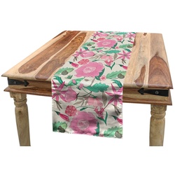 Abakuhaus Tischläufer Esszimmer Küche Rechteckiger Dekorativer Tischläufer, Garten-Kunst Vintage Nature in Bloom rosa 40 cm x 225 cm