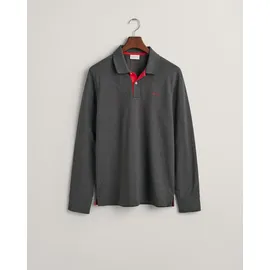 GANT REG CONTRAST PIQUE Langarmshirt grau XL