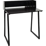 Schreibtisch HHG 770, Laptoptisch Bürotisch, 82x51cm 3D-Struktur, Metall mdf schwarz
