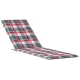 vidaXL Liegestuhl Auflage, Polster Auflage für Deckchair, Polsterauflage für Gartenliege, Liegenauflage Outdoor, Rot Karomuster (75+105) x50x4cm