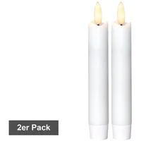 Star Trading LED Stabkerzen Flamme 15 cm 2 St. weiß