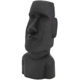 ECD Germany Moai Figur Rapa Nui Kopf 53,5 cm Hoch Steinguss Kunstharz Anthrazit Kunststoff, 26.5x53.5x19 Dekoration Skulpturen - Dekoobjekte, Skulpturen