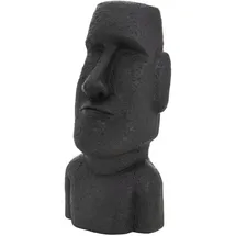 ECD Germany Moai Figur Rapa Nui Kopf 53,5 cm Hoch Steinguss Kunstharz Anthrazit Kunststoff, 26.5x53.5x19 Dekoration Skulpturen - Dekoobjekte, Skulpturen
