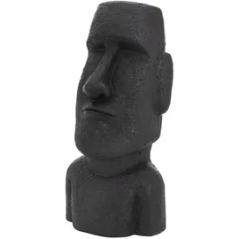 ECD Germany Moai Figur Rapa Nui Kopf 53,5 cm Hoch Steinguss Kunstharz Anthrazit Kunststoff, 26.5x53.5x19 Dekoration Skulpturen - Dekoobjekte, Skulpturen
