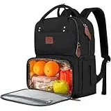 MATEIN Rucksack mit Kühlfach, Laptop Rucksack 15,6 Zoll mit Isoliertes Kühlfach, Kühlrucksack Tasche Wasserdicht, Arbeitrucksack Herren Damen, Reisen Arbeit, Schwarz