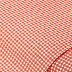 Baumwollstoff Vichykaro "Mona", erdbeerrot/weiß, 3 x 3 mm