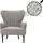 Mendler Lounge-Sessel HWC-K37 Chenille 75 x 80 x 75 cm grau mit Kissen