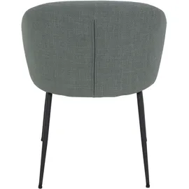 Hela Tische, 2er Set Esszimmerstuhl Graz, Webstoff in Salbei, XL Sitzbreite, Rundrücken, Metallfüße rund