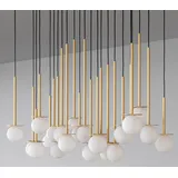 Hängeleuchte Cotton mit Opalglaskugel - 45 cm, Gold