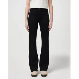 Wrangler Flare Jeans mit High Waist in Schwarz-W33 / L32