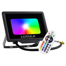 LUXULA LED Fluter 20 W Aluminium, Glas IP65 mit Fernbedienung schwarz