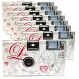 8X 1A PHOTO PORST Einwegkamera Edition Liebe & Love & Herzen, mit Blitz, Batterien und Film (8er Pack, je 27 Aufnahmen)