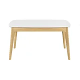 miliboo Tisch ausziehbar skandinavisch Weiß und Holz Länge 140-180 cm MEENA