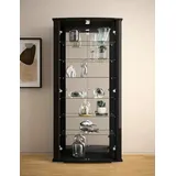 fif möbel Vitrine STELLA Standvitrine/Glasvitrine 2x Glastür,perfekt für Sammler,Sammlervitrine schwarz