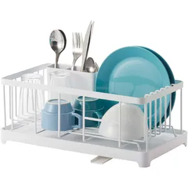 Yamazaki 2875 Tower Wire Dish Drainer, White, Steel/ABS Resin, 42 x 23 x 17 cm