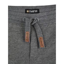 Riverso Jogginghose Herren Baumwolle lang RIVKasper Regular Fit Regular Fit Grau Standard 2 Tunnelzug S