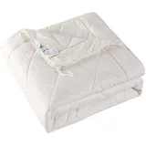 Homescapes Schafwolldecke 150 x 200 cm, - Schwere Bettdecke Herbst/winter mit Wollfüllung