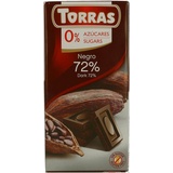 Torras Schokolade ohne Zuckerzusatz, Schokolade ohne Zuckerzusatz, Dark Chocolate 72%, Tafel (75g)