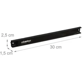 Relaxdays Magnetleiste 3er Set 30 cm Schwarz