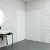 80x40x210cm Stein Weiß Duschrückwand Alu Duschrückwände Fliesenersatz Ecklösung Duschabtrennung - Weiß