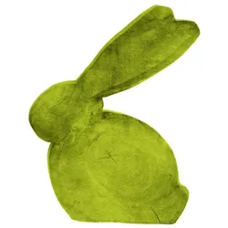 Bunte Hasenfigur aus Pappelholz - sägerauh grün 40 cm