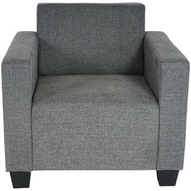 Mendler Modular Sessel Loungesessel mit Ottomane Lyon, Stoff/Textil ~ grau