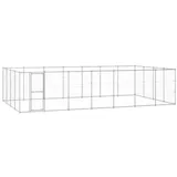 vidaXL Outdoor-hundezwinger Verzinkter Stahl 33,88 m2