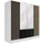 altdecor Kleiderschrank Nelia 200 x 200 x 51 cm Weiß/Schwarz/Artisan