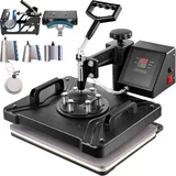 Vevor Transferpresse 8 in 1 Heißpresse Maschine 38 x 30 cm T-Shirt Presse Maschine Hitzepresse Maschine DIY Heißpresse mit Digitaler LED-Temperatur-