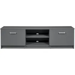Ebuy24 Elenzio TV Tisch 2 Türen, 2 offene Fächer grau.