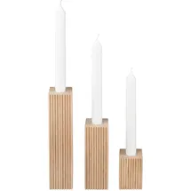 BLOMUS Kerzenhalter 3er Set DREVA | Farbe Oak | 7/14/21H cm | Kerzenständer aus hochwertigem FSC Eichenholz | exkl. Kerzen